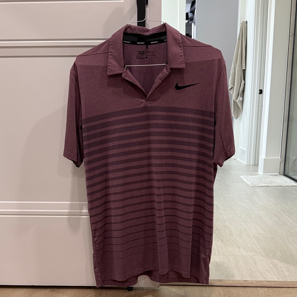 Nike Men's purple Striped Polo Shirt